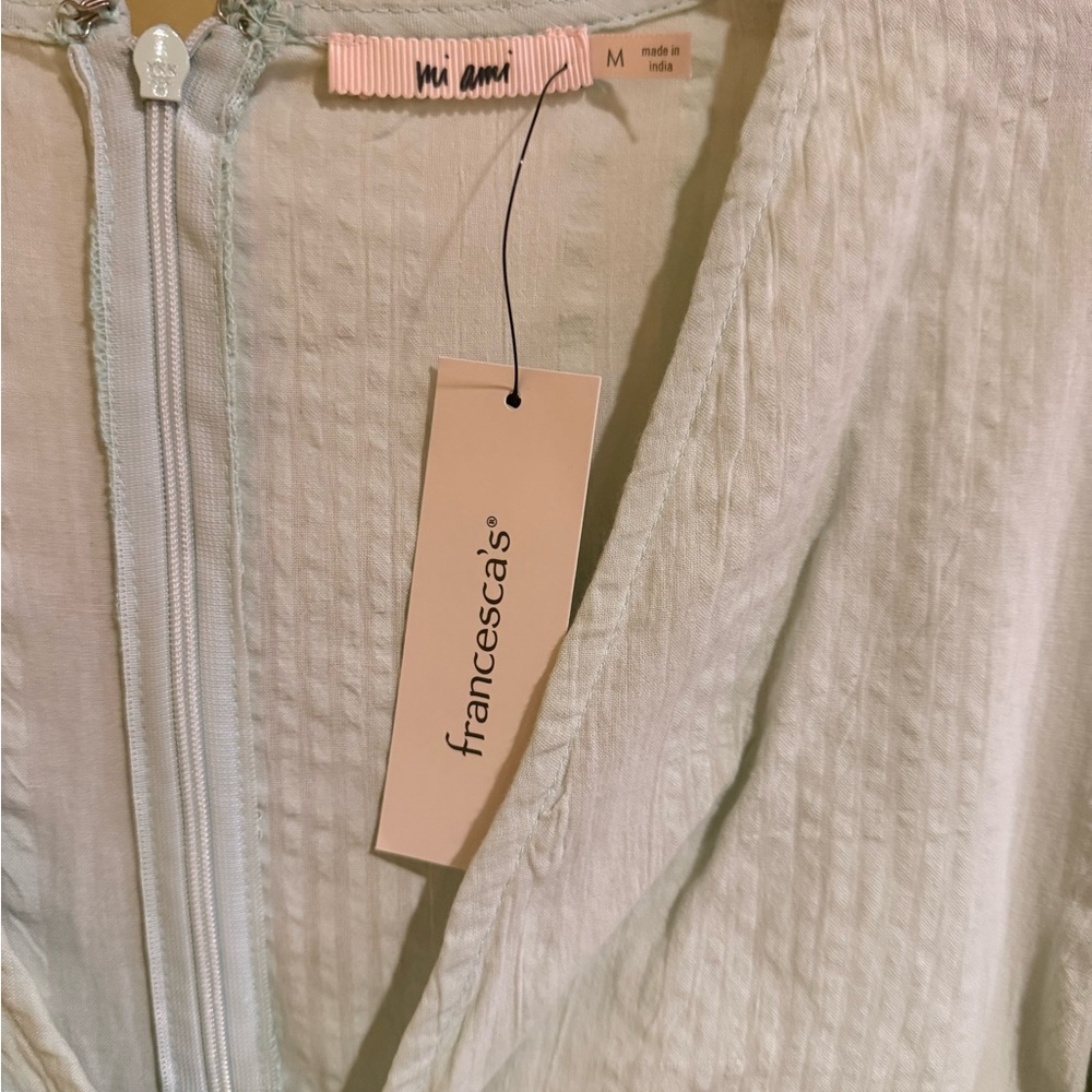 Francesca’s Miami Soft Cream Textured Top - Picture 2 of 2